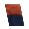 Pochette de costume en pure soie lisse marine réversible orange côtelée