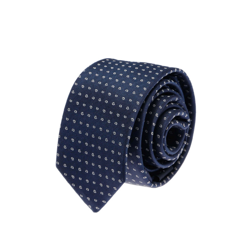Cravate fine en pure soie à petit motif goutte