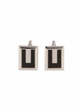 Cufflinks rectangle metal and black Cufflinks rectangle metal and black
