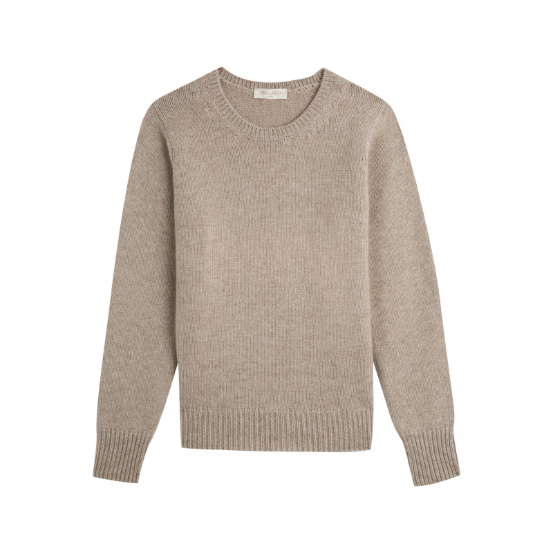 Pulle woman round neck in wool and cashmere