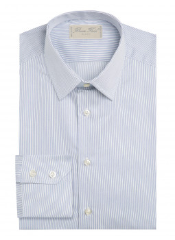 Men's slim fit shirt with thin grey stripes